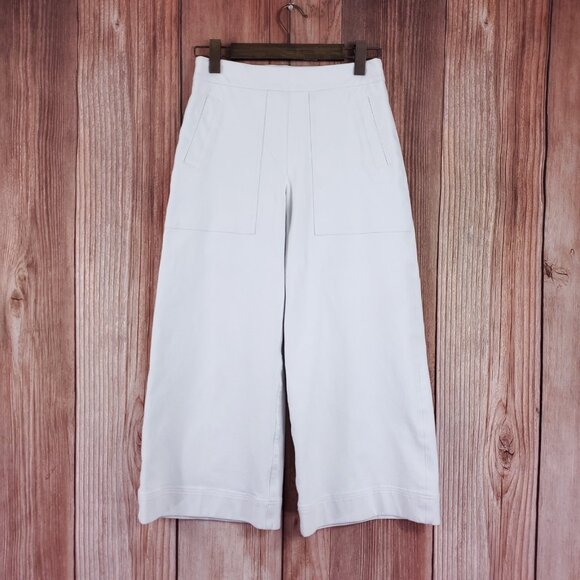 Spanx Womens Size Small On The Go Cropped Wide Leg Pull On Pants White 20479R - Picture 1 of 11